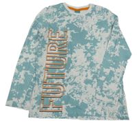 Modro-biele vzorované tričko s nápisom Pep&Co