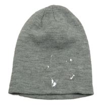 Sivá čapica s hvězdou z flitrů