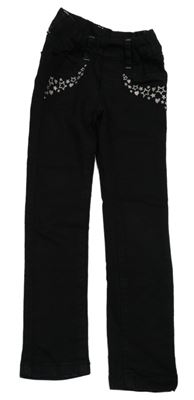 Černé džegíny s výšivkou hvězd Dopodopo
