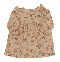 Meruňkové květované šaty s volánkem George