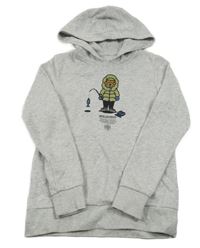 Sivá melírovaná mikina s obrázkom a kapucňou Jack & Jones