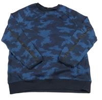 Tmavomodro-modrá vzorovaná ľahká mikina George