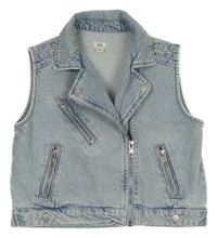 Svetlomodrá melírovaná rifľová vesta s golierikom River Island