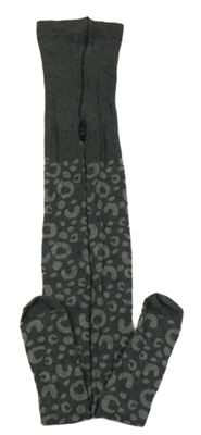 Tmavošedé leopardí punčocháče 