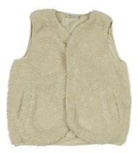 Smetanová huňatá podšitá vesta 