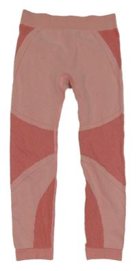 Ružovo-červené vzorované thermo legíny Lupilu