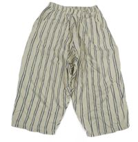 Smetanovo-modré pruhované ľahké crop nohavice Next