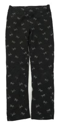 Čierne vzorované tregíny s jednorožcami H&M