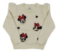 Smetanový svetr s Minnie a volánky C&A