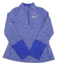 Fialová melírovaná sportovní funkční mikina s logem Nike