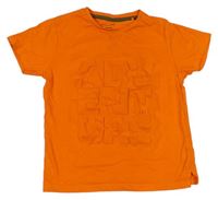 Oranžové tričko s 3D nápisom Primark