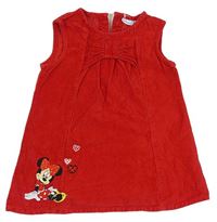 Červené menšestrové šaty s Minnie Disney