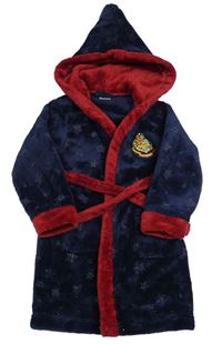 Tmavomodro-vínový plyšový župan s hvězdami a kapucí - Harry Potter Matalan