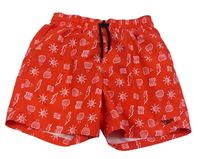 Červené plážové kraťasy so sluníčky a mráčikmi zn. Speedo