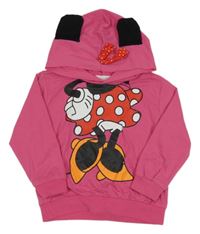 Ružová mikina s Minnie a kapucňou s uškami