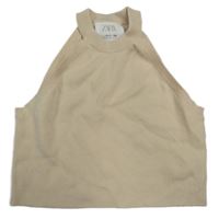 Béžový svetrový crop top Zara