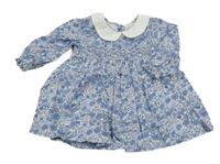 Modro-bílé květované šaty s límečkem Matalan