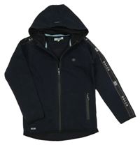 Tmavomodrá propínací mikina s kapucí Baker