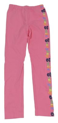 Ružové legíny s nápismi Kids