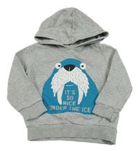 Svetlosivá melírovaná mikina s mrožom a kapucňou C&A