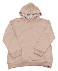 Svetloružová mikina s mašlou a kapucňou Shein