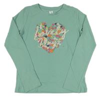 Zelené triko se srdcem z květů V by Very