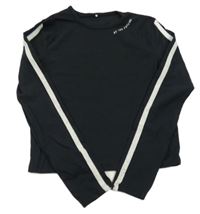 Čierno-biele crop tričko s nápisom