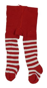 Červeno-bílé pruhované punčoháče