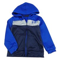 Modro-šedá propínací thermo mikina s logem a kapucí Under Armour