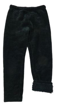 Čierne rebrované zamatové zateplené legíny Topolino