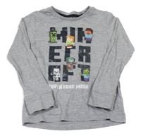 Šedé triko s nápisem - Minecraft