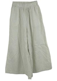 Dámské bílo-šedé proužkované culottes kalhoty 