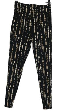 Dámske čierno-béžové vzorované športové legíny F&F