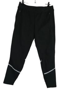 Dámské tmavošedé sportovní funkční tepláky s pruhy 