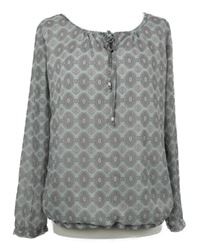 Dámská světlemodrá vzorovaná šifonová halenka Cool code 