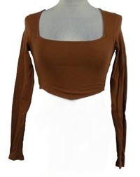 Dámske hnedé crop tričko Asos