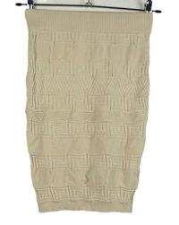 Dámska béžová vzorovaná pletená sukňa Moocci