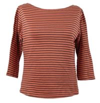 Dámske tehlovo-čierne pruhované tričko F&F