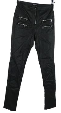 Dámske čierne koženkové tregíny PrettyLittle Thing