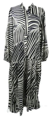 Dámské černo-bílé vzorované košilové midi šaty H&M