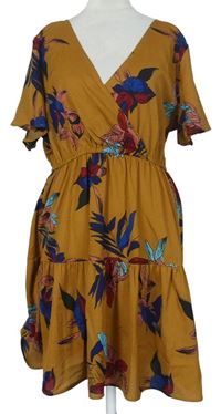 Dámske medové kvetované šaty Shein