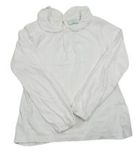 Biele tričko s perforovaným golierom Dunnes