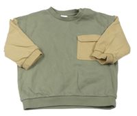 Kaki-béžová mikina s vreckom zn. H&M