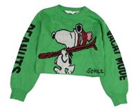 Zelený crop sveter so Snoopym H&M