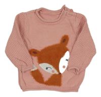 Růžový svetr s liškou Nutmeg