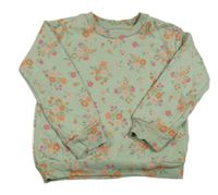 Svetlozelená kvetinová mikina Nutmeg