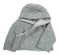 Šedá sametová zateplená propínací mikina s kapucí LA Redoute 