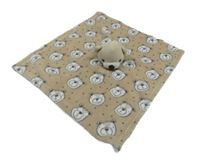 Béžový chlupatý usínáček s medvědy