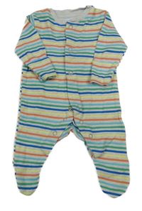 Šedo-barevný pruhovaný overal Primark