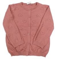 Ružovo-hnedý perforovaný prepínaci sveter F&F